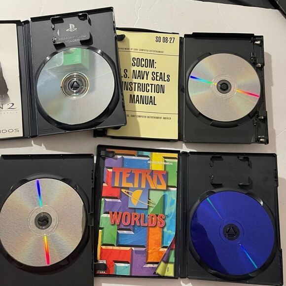 Sony PlayStation 2 PS2 Bundle with 10 Games Hitman 2 Socom Tetris Worlds Full Sp - Picture 10 of 10